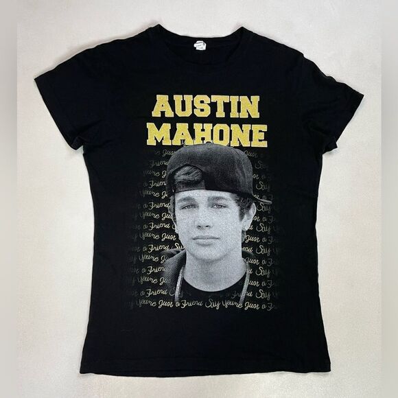 Austin Mahone Just A Friend Graphic T-shirt Women Medium Short Sleeve Music - Picture 1 of 5